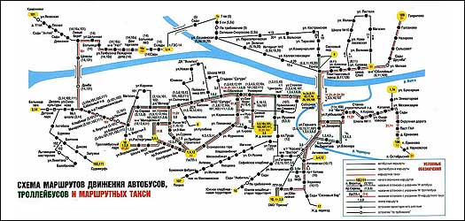 схема маршрутов общественного транспорта в Рыбинске